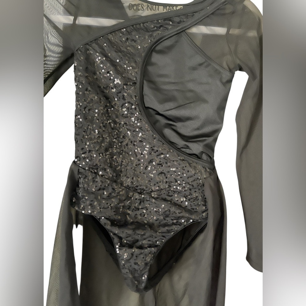 Balera Black Glitter Kids Bodysuit - Picture 4 of 8